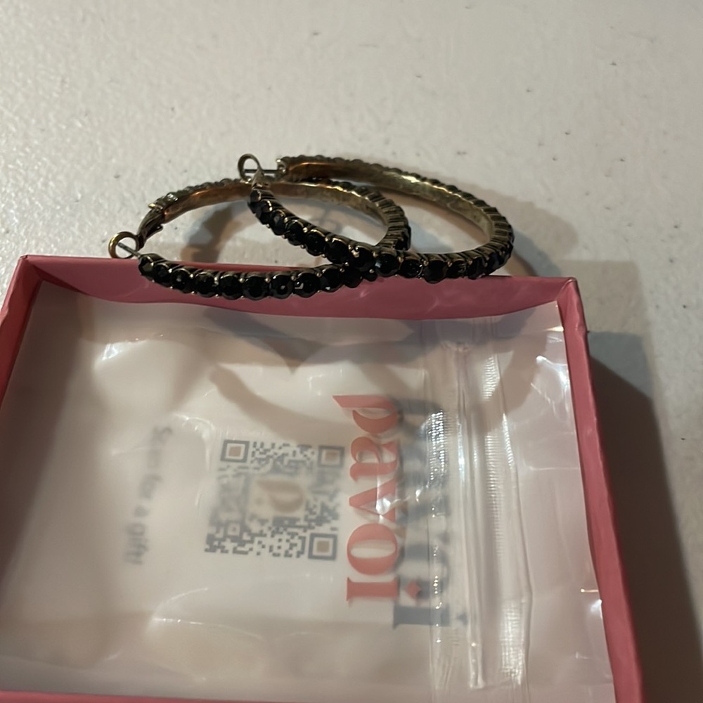 Baublebar gold and black hoop earrings gem - Picture 5 of 5